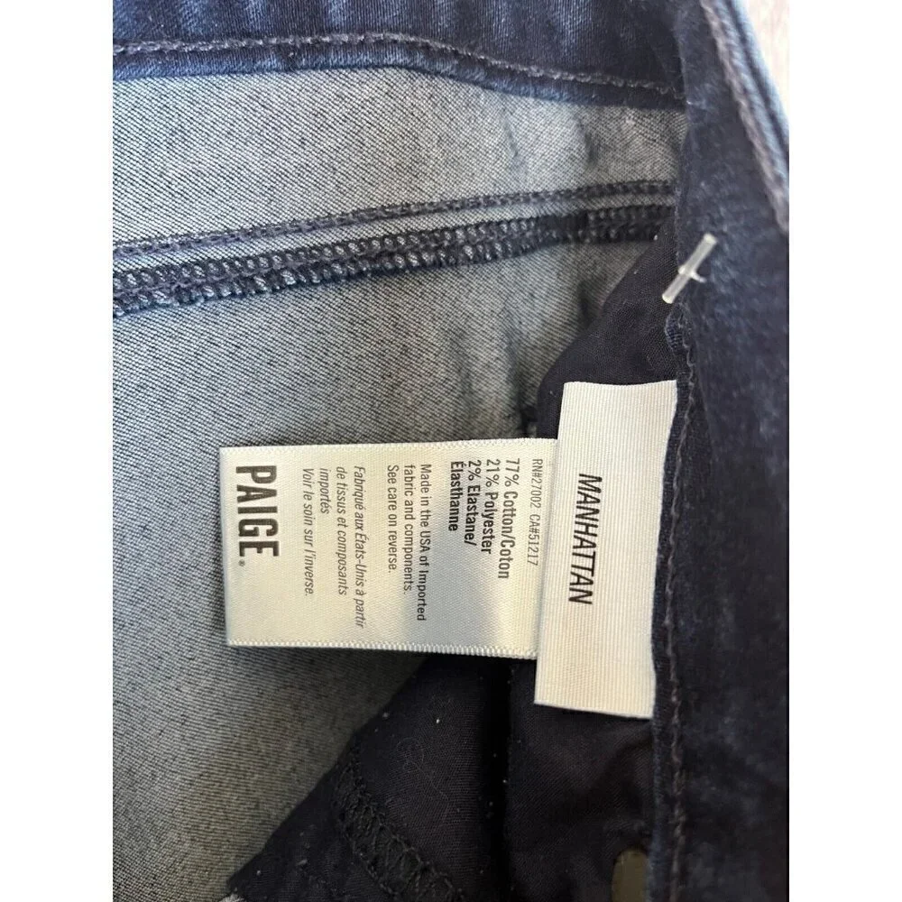 Paige Jeans Womens 29 Manhattan Blue Denim Mid Rise Bootcut Stretch Boho 33‎ L